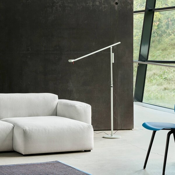 HAY Lampa stojąca Fifty-Fifty, możliwość ściemniania, aluminiowy / szary / cynkowy, salon / jadalnia, aluminium, design
