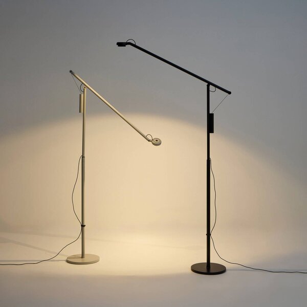 HAY Lampa stojąca Fifty-Fifty, możliwość ściemniania, aluminiowy / szary / cynkowy, salon / jadalnia, aluminium, design
