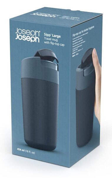 Anytracytowo-granatowy kubek podróżny 450 ml Sipp – Joseph Joseph