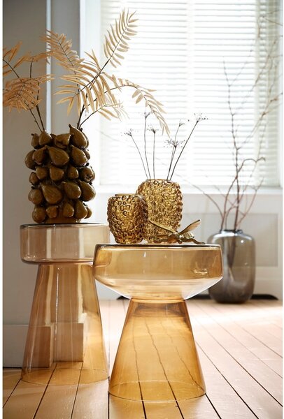Szklany okrągły stolik ø 30 cm Dakwa – Light & Living