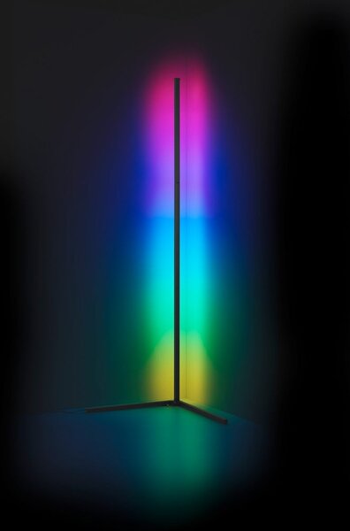 Czarna lampa stojąca LED (wys. 141 cm) Level – Reality