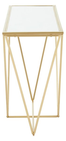 Konsola w kolorze złota ze szklanym blatem 40x120 cm Farran – Premier Housewares