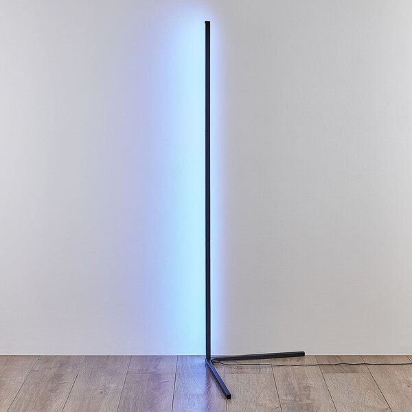 Czarna lampa stojąca LED (wys. 141 cm) Level – Reality