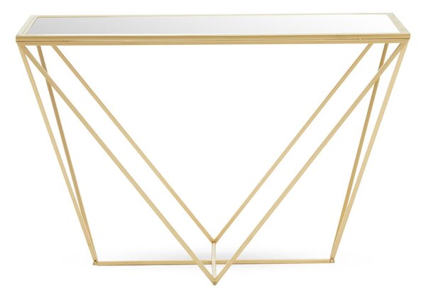 Konsola w kolorze złota ze szklanym blatem 40x120 cm Farran – Premier Housewares