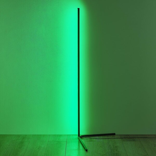 Czarna lampa stojąca LED (wys. 141 cm) Level – Reality