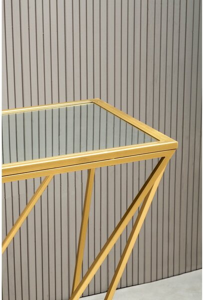 Konsola w kolorze złota ze szklanym blatem 40x120 cm Farran – Premier Housewares