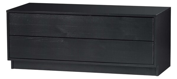 Czarna modułowa szafka pod TV z litego drewna sosnowego 100x40 cm Finca – WOOOD