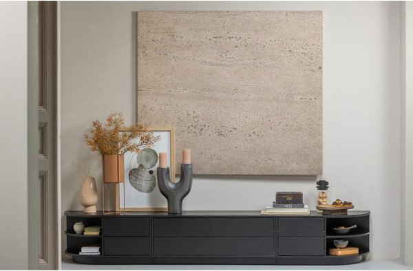 Czarna modułowa szafka pod TV z litego drewna sosnowego 50x40 cm Finca – WOOOD