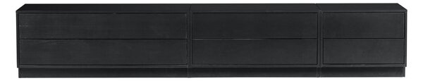 Czarna modułowa szafka pod TV z litego drewna sosnowego 50x40 cm Finca – WOOOD