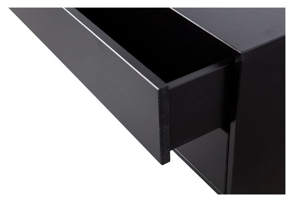 Czarna modułowa szafka pod TV z litego drewna sosnowego 100x40 cm Finca – WOOOD