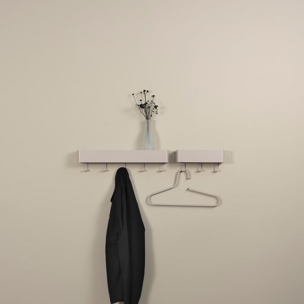 Szarobrązowy metalowy wieszak ścienny z półką 52 cm Dax Play – Spinder Design