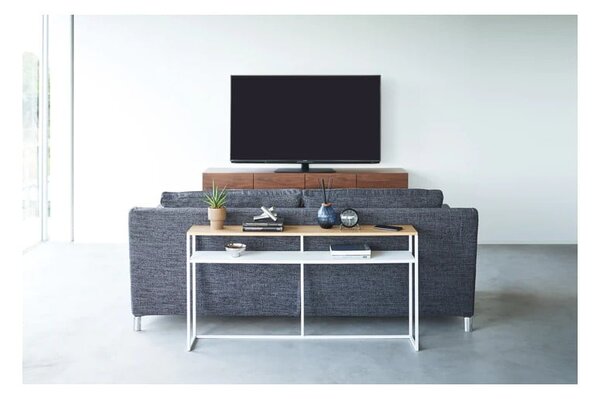Biało-jasnobrązowa konsola w dekorze jesionu 20,5x126 cm Tower – YAMAZAKI