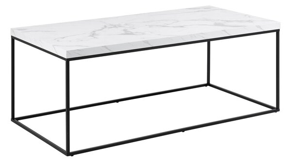 Biały stolik z blatem w dekorze marmuru 55x110 cm Barossa – Actona