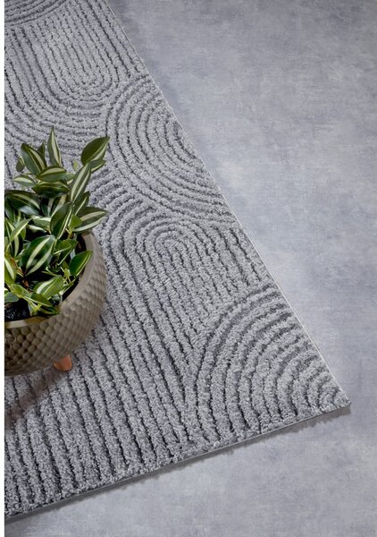 Szary chodnik 80x240 cm Chappe Light Grey – Elle Decoration