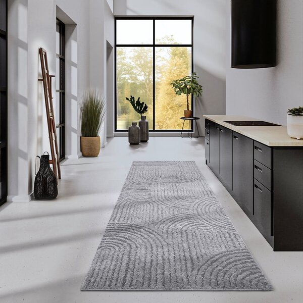 Szary chodnik 80x240 cm Chappe Light Grey – Elle Decoration