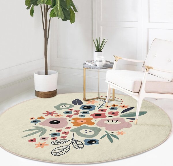 Okrągły dywan odpowiedni do prania i robotów sprzątających ø 80 cm Comfort – Mila Home