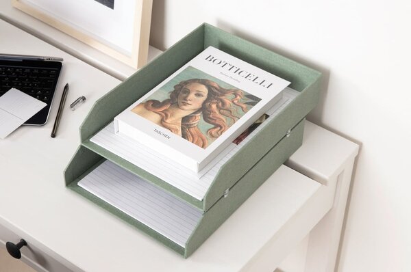 Zielone kartonowe organizery zestaw 5 szt. na dokumenty Holger Canvas Paper Laminate – Bigso