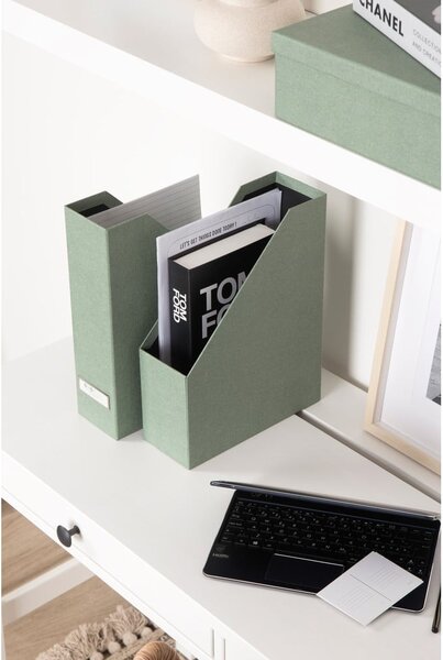 Zielone kartonowe organizery zestaw 5 szt. na dokumenty Holger Canvas Paper Laminate – Bigso