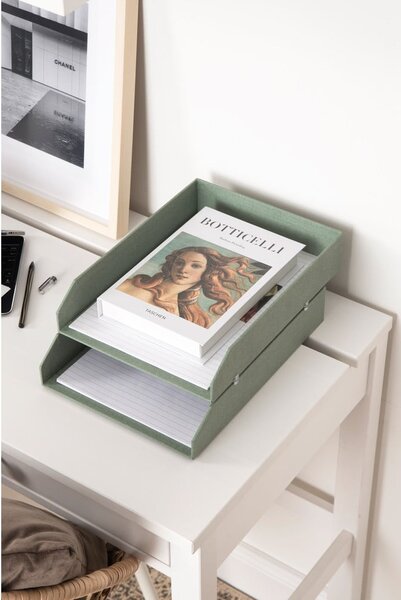 Zielone kartonowe organizery zestaw 5 szt. na dokumenty Holger Canvas Paper Laminate – Bigso