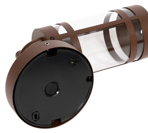 Lampa ścienna zewnętrzna brązowa rdza IP44 z czujnikiem zmierzchu - Ruben