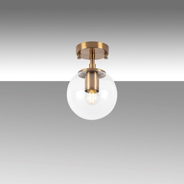Lampa sufitowa w kolorze mosiądzu ze szklanym kloszem ø 15 cm Atmaca – Opviq lights