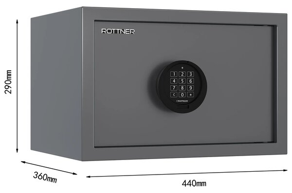 Sejf meblowy PRAKTIK 30 EL, elektroniczny S1, 290 x 440 x 360 mm, 34,7 l