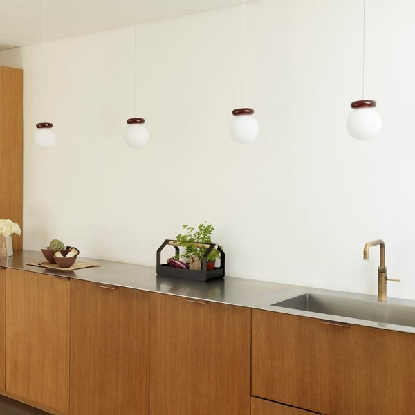 Lampa Wisząca Normann Copenhagen, Hinx, ściemnialny, czerwony, kuchnia, szkło, design