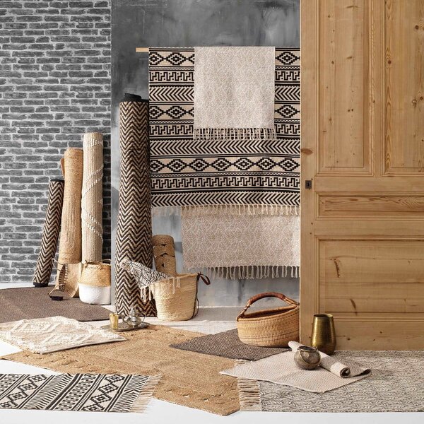 Czarno-naturalny dywan 120x170 cm Zigzag – douceur d'intérieur