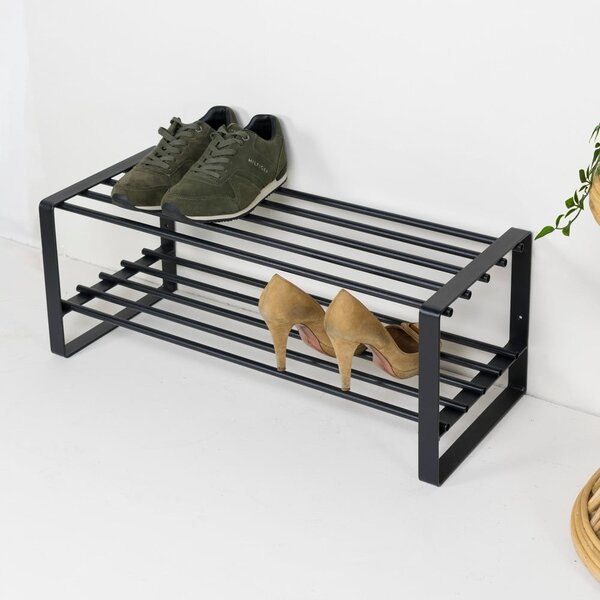 Czarna metalowa szafka na buty 70x29x27 cm Rex – Spinder Design