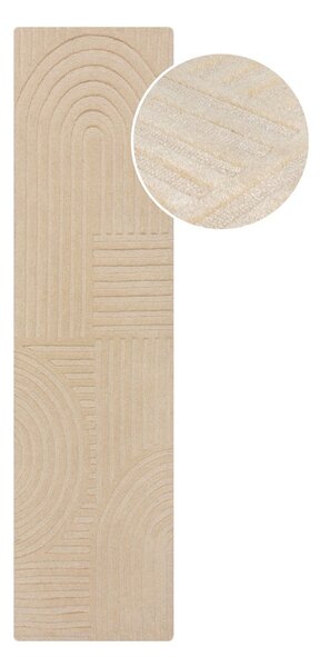 Beżowy wełniany dywan 60x230 cm Zen Garden - Flair Rugs