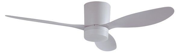 Wentylator sufitowy LED Kayu, biały, DC, cichy, Ø 132 cm – Lucande Lucande, Kayu, biały, salon, tworzywo sztuczne, nowoczesny