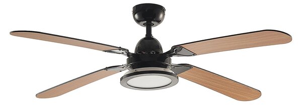 Wentylator sufitowy LED Tedric, czarny, cichy, 133 cm – Lucande Lucande, Tedric, czarny, salon, metal, vintage