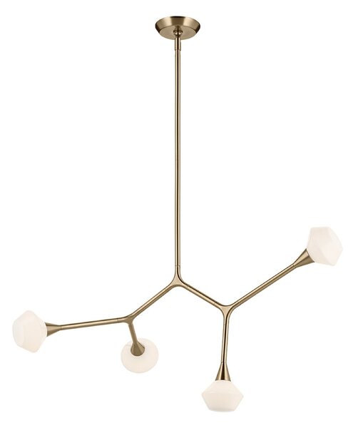 Lampa Wisząca KICHLER, Cassius, antyczny mosiądz, salon, metal, nowoczesny