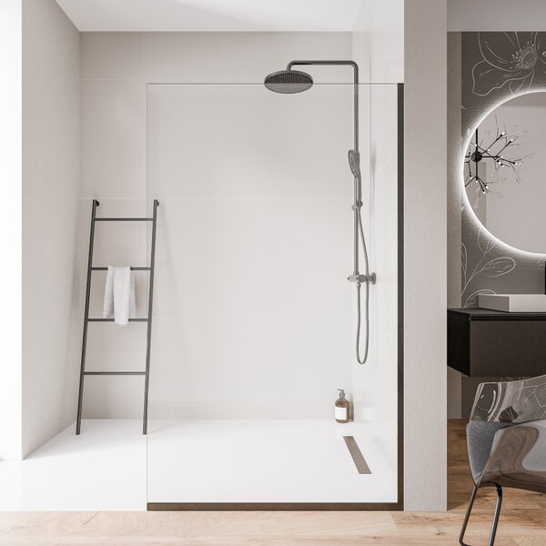 Ścianka prysznicowa Walk-In EX102 - przezroczyste bezpieczne szkło 10 mm - powłoka Nano - różne szerokości