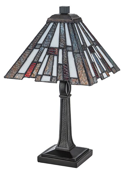 Lampa Stołowa QUOIZEL, Inglenook, antyczny mosiądz, salon, metal, tiffany