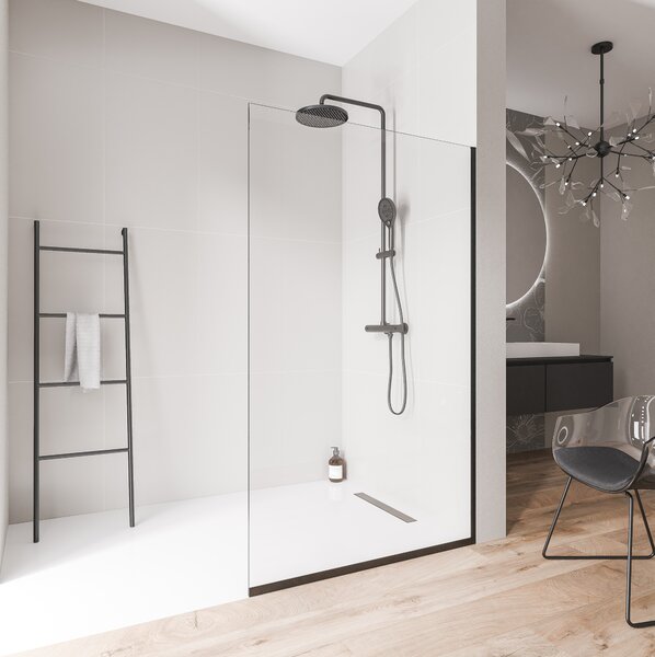 Ścianka prysznicowa Walk-In EX102 - przezroczyste bezpieczne szkło 10 mm - powłoka Nano - różne szerokości