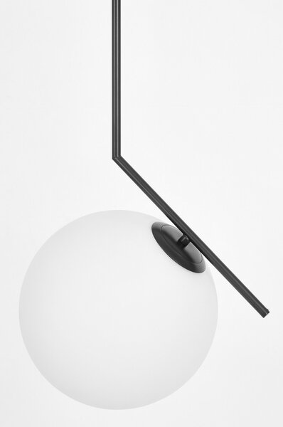 LAMPA WISZĄCA NOWOCZESNA CZARNA BIAŁA KULA SORENTO 25