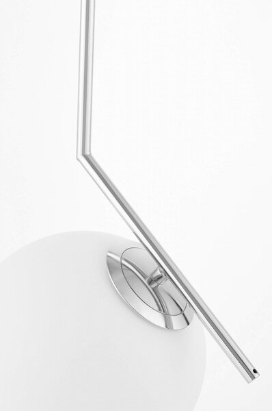 LAMPA WISZĄCA NOWOCZESNA CHROMOWANA BIAŁA KULA SORENTO 20