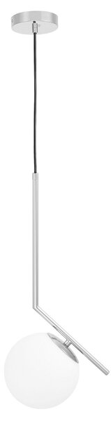 LAMPA WISZĄCA NOWOCZESNA CHROMOWANA BIAŁA KULA SORENTO 15
