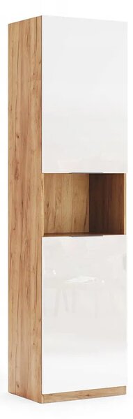 Nowoczesny regał słupek dąb craft + biały połysk Z3-B26