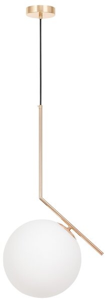 LAMPA WISZĄCA NOWOCZESNA ZŁOTO BIAŁA KULA SORENTO 25