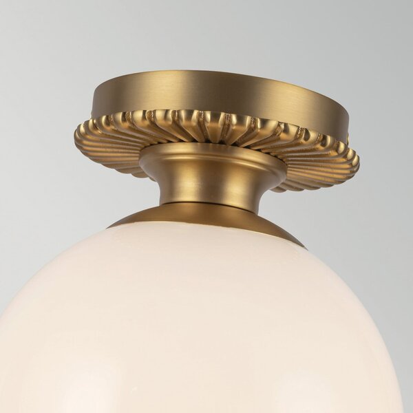 Lampa Sufitowa Elstead, Otis, ściemnialny, złoty | mosiężny, łazienka, szkło, vintage