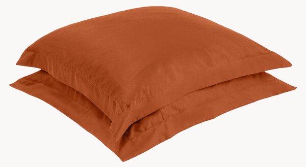 Komplet poszewek na poduszki z satyny bawełnianej Terracotta, 2 elem