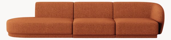 Sofa modułowa z szezlongiem z szenilu Lionel (4-osobowa), S 311 cm
