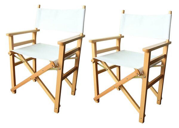 Krzesło reżyserskie, 2 szt, w kilku kolorach-białe