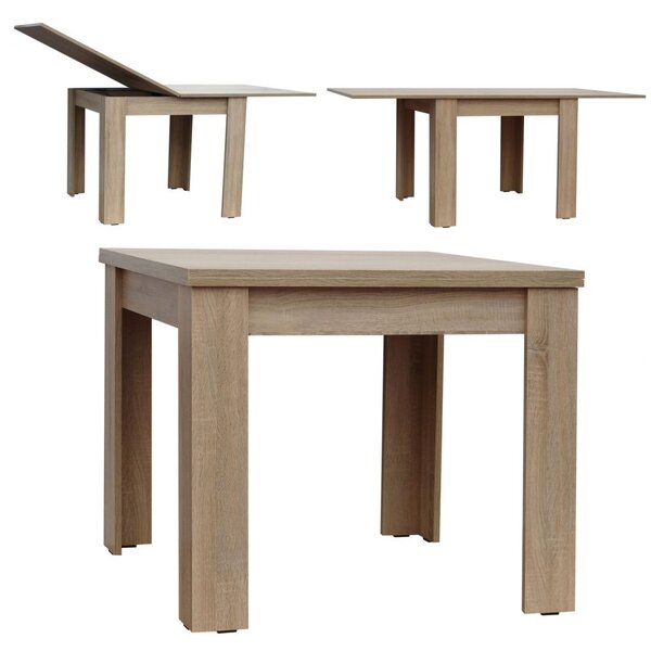 Stół 85x85/170 cm kwadratowy rozkładany, blat 3,6 cm / 1,8 cm, I ArtDHome