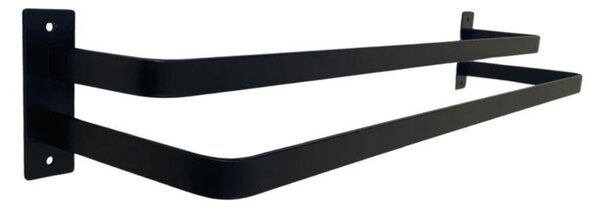 Wieszak ścienny na 2 ręczniki CZARNY 57cm kod 1167