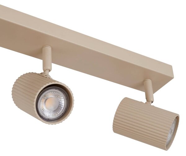 Lindby Reflektor sufitowy Kardis, beżowy, 3-punktowy, metalowy, GU10 Kardis Lindby, możliwość ściemniania, kremowy / amber, przedpokój, aluminium, nowoczesny