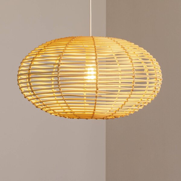 Lampa wisząca RATTAN Nowodvorski Lighting, możliwość ściemniania, jasne drewno, salon / jadalnia, drewno