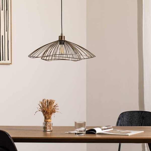 Lampa wisząca Tel Opviq, możliwość ściemniania, brązowy / mosiężny, salon / jadalnia, metal